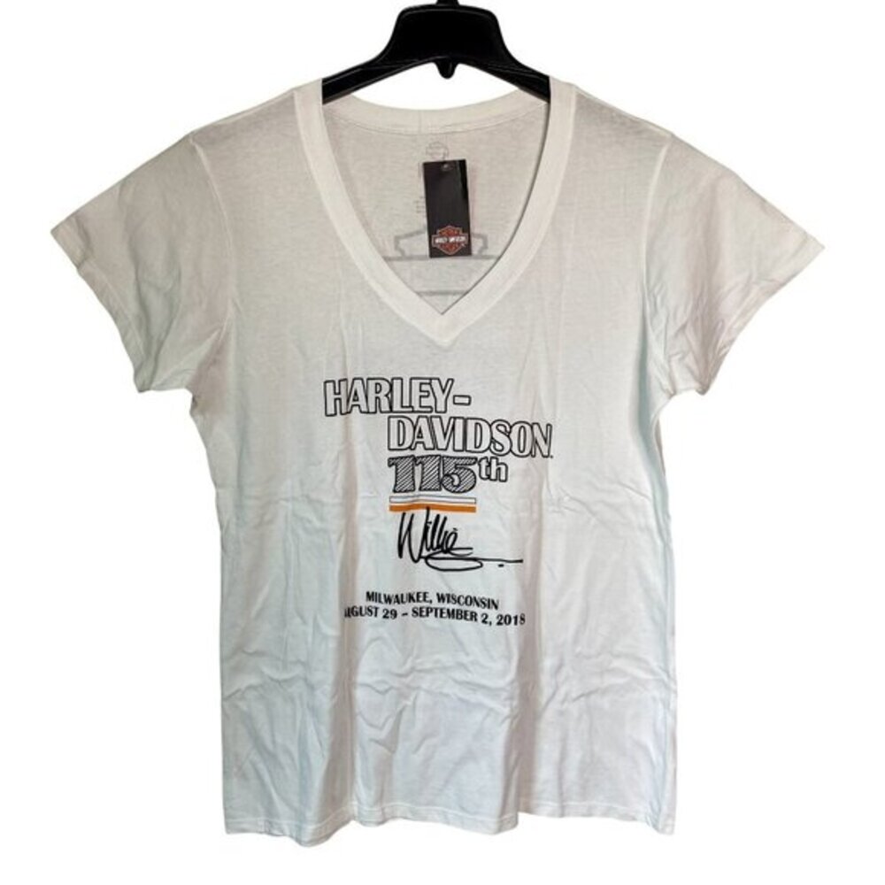 Harley-Davidson Size L 115th Anniversary Womens V-Neck T-Shirt NWT